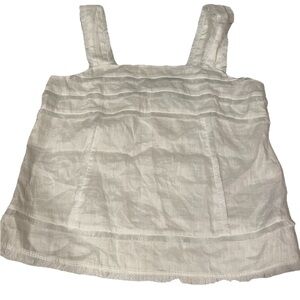 NWT J Crew Linen White Fringe Tank Top Sleeveless Top Blouse Size 6